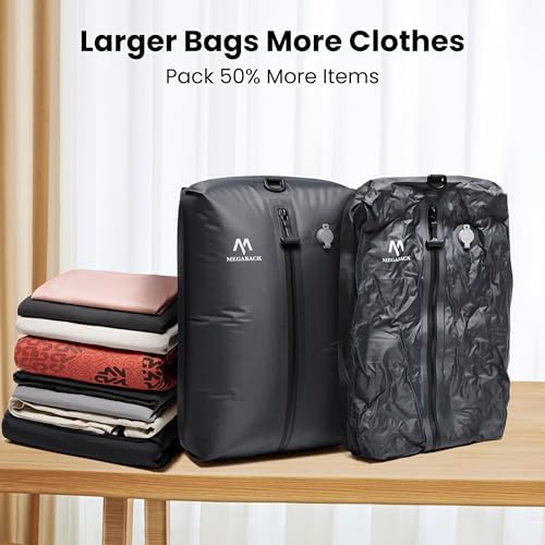 Vacuum Bags for Travel, IP67 Reusable Vacuum Seal Bags for Clothing with Electric Pump, Vacuum Seal Packing cube for Suitcases, Backpack & Travel (1PC+Pump) - Image 2