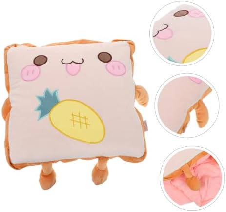 Zerodeko Plush Toast Nap Pillow and Blanket Cute Dual Sided Travel Cushion for Car Office and Home Use and Portable Soft Plush for Comfort - Image 9