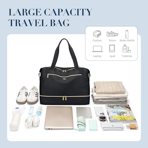 Travel Duffel Bags for Women Weekender Bags with Shoe Compartment Carry on Overnight Bags with Toiletry Bag Gym Bag with Wet Pocket Personal Item Travel Bag for Labor Delivery - Image 8