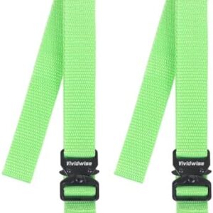 Utility Straps with Metal Quick Release Buckle, Adjustable Nylon Belt Backpack Accessories Sleeping Bag Strap for Hiking, Travel, Outdoor Sports (Green-Metal Buckle, 1" W-48 L)