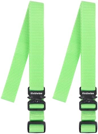 Utility Straps with Metal Quick Release Buckle, Adjustable Nylon Belt Backpack Accessories Sleeping Bag Strap for Hiking, Travel, Outdoor Sports (Green-Metal Buckle, 1" W-48 L)