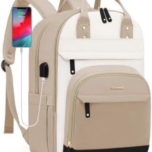 LOVEVOOK Laptop Backpack Women,Large Capacity 15.6 inch Laptop Bag Travel Backpack for Women,Computer Work College Teacher Backpacks with USB Port,Waterproof Personal Item Backpack Casual Daypack