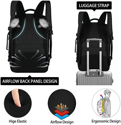 Travel Backpack for Men Women 17 Inch Flight Approved Carry on Backpack Waterproof Large 40L Luggage Daypack Business College Weekender Overnight Laptop Backpack with 3 Packing Cubes, Black - Image 7