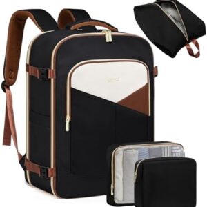 LOVEVOOK Large Travel Backpack for Women&Men,TSA Carry on Backpack for Airplanes with 3 Packing Cubes,Personal Item Bag Fit 17" Laptop,40L Waterproof Essentials Airline Approved Luggage