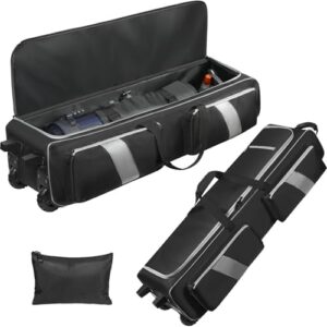 Telescope Bag with Wheels, Large Capacity Rolling Telescope Case Shock-Absorbent Padded, Telescope Case Telescope Travel Bag with Multi-pocket for Telescope & Accessories (40 Inches)