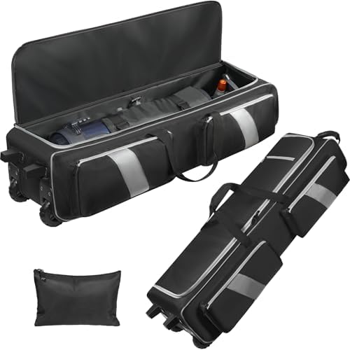 Telescope Bag with Wheels, Large Capacity Rolling Telescope Case Shock-Absorbent Padded, Telescope Case Telescope Travel Bag with Multi-pocket for Telescope & Accessories (40 Inches)