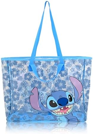 Fast Forward Stitch Beach Bag Tote Bag For Women | Stitch Beach Tote Travel Bag for Adults, Kids, Girls, Boys | Cute Stitch Accessories and Reusable Grocery Bags, Medium, LSVT26FN
