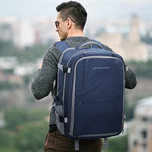 Maelstrom 40-50L Carry on Backpack,Large Travel Backpack for Men Women,17.3 Inch TSA Flight Approved Laptop Backpack with Hidden Shoe Bag, Expandable Suitcase Backpacks,father day gifts-Blue - Image 8