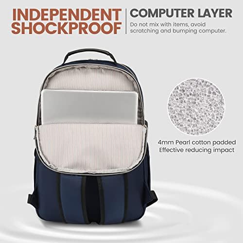 LOVEVOOK Laptop Backpack for Women 15.6 inch,Cute Womens Travel Backpack Purse,Professional Laptop Computer Bag,Waterproof Work Business College Teacher Bags Carry on Backpack with USB Port,Navy Blue - Image 4