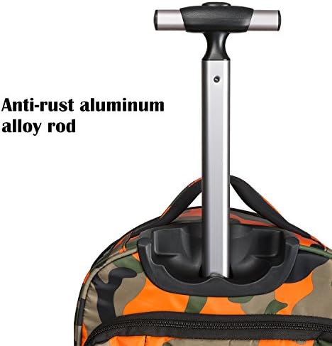 HollyHOME 20 inches Large Storage Multifunction Wheeled Travel Laptop Business Trip Rolling Backpack Carry-on Luggage Computer Bag, Orange - Image 4