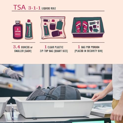 Clear Toiletry Bag, 3 Packs TSA Approved Water resistant Travel Organizer, Airport Airline Travel Essential Carry On Makeup Cosmetic Bags for Women, 3Color - 3 packs - Image 6