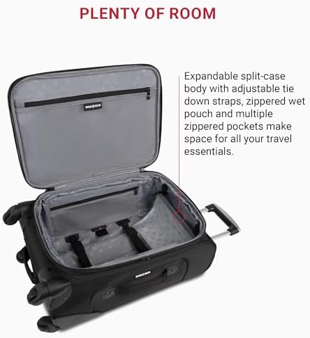 SwissGear Sion Softside Expandable Luggage, Black, Carry-On 21-Inch - Image 5