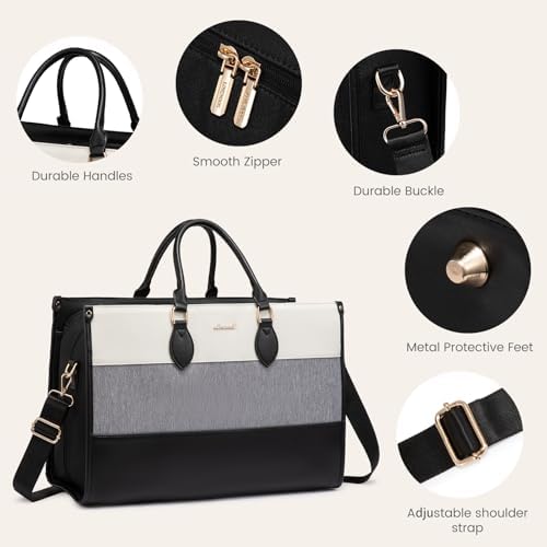 LOVEVOOK Weekender Bags for Women 18-21" Large Capacity Dual Material All-In-One Travel Duffle Carry On Bag with Laptop Compartment, Wet/Dry Separation for Overnight/Gym 1 Shoe Organizer, 2 Pockets - Image 4