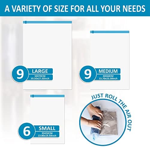 Compression Bags for Travel - Travel Essentials - 24 Pack Space Saver Bags - No Vacuum Needed - Compression Packing Bags for Cruise Accessories - Image 3