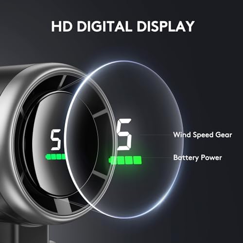 Foldable Handheld Fan, Portable High Speed Rechargeable 10000mAh Mini Turbo Fan, Digital Display, 5 Speed Adjustable Personal Small Pocket, Gifts for Women Men Travel Camp Outdoor Office - Image 3