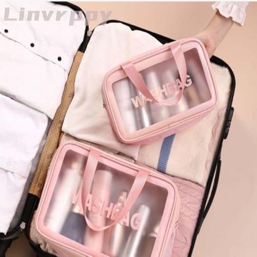 Travel Toiletry Bag Waterproof & Portable Organizer for Makeup and Accessories Large Capacity with Handle Double-Layer Design for Dry & Wet Separation Ideal for Men & Women (Pink) - Image 7