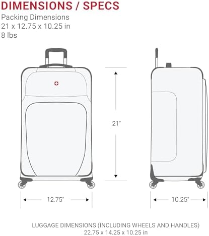 SwissGear Sion Softside Expandable Luggage, Black, Carry-On 21-Inch - Image 7