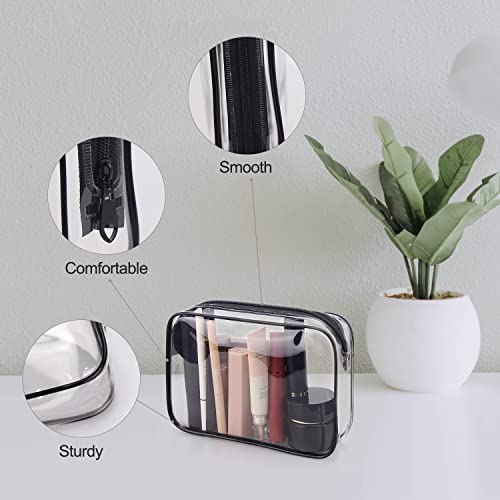 Wedama TSA Approved Toiletry Cosmetic Bags for Men and Women 2 Pack with Zipper Carry on Airline Airport Travel Accessories, PVC Makeup Bags, Quart Size-Black - Image 4