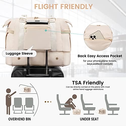 Gym Bag for Women LOVEVOOK Travel Duffel Bag with USB Charging Port,Weekender Bags for Women with Shoe Compartment,Carry on Overnight Bag with Toiletry Bag,Hospital Bags for Labor and Deliver - Image 5