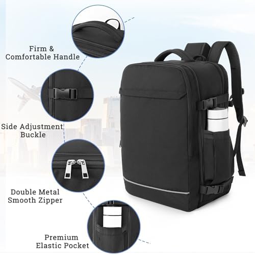 Personal Item Backpack, 40L Large Travel Backpack for Women Men, Waterproof Carry on Backpack for College, Business, Work - Image 6