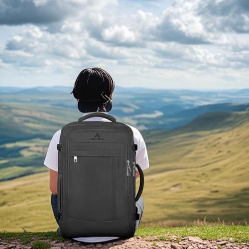 Travel Backpack, 50L Expandable Extra Large Laptop Backpack, Carry On Backpack Airline Approved Water Resistant Business Suitcase Daypack Bag Fits 17 Inch Laptops, Travel Gifts for Men Women, Black - Image 9