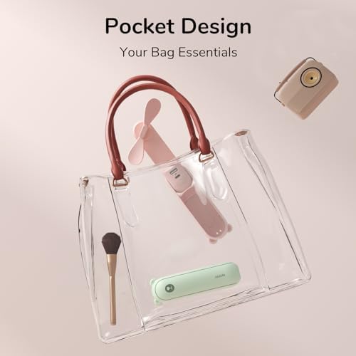 JISULIFE Handheld Mini Fan, 3 IN 1 USB Rechargeable Portable Fan [12-19 Working Hours] with Power Bank, Flashlight, Pocket Design for Travel/Summer/Concerts/Lash, Gifts for Women (Pink) - Image 4