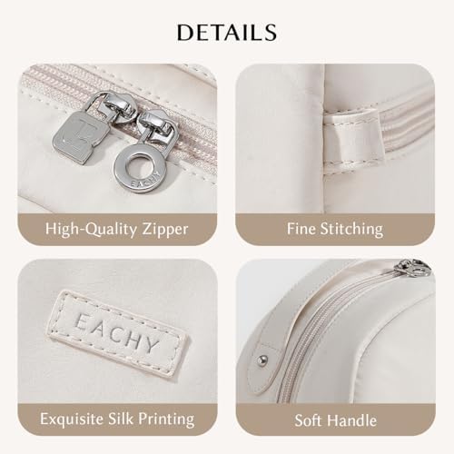 EACHY Toiletry Bag for Women, Large-Capacity Travel Makeup Organizer with Dry & Wet Separation, Portable Cosmetic Bag, Waterproof Design (Brown, L) - Image 7