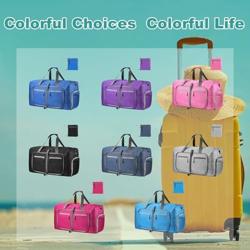 Dimayar 65L Travel Duffle Bag for Men Women - Foldable Duffel Bag with Shoes Compartment - Overnight Bags Waterproof & Tear Resistant(Green) - Image 9