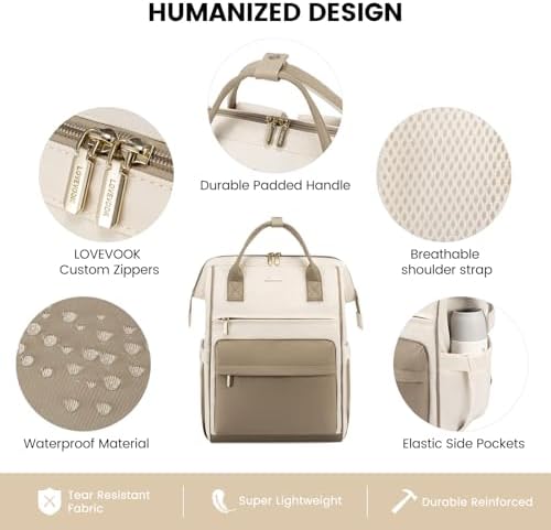 LOVEVOOK Laptop Backpack for Women,15.6 Inch Work Teacher Nurse Bag,Business Computer Backpack Purse with USB Port,Stylish Casual Daypack for Travel - Image 4