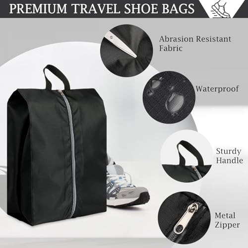 Shoe Bags for Travel, Set of 4 Pack Shoe Travel Bags for Packing, Large Waterproof Portable Travel Shoe Bag with Zipper Travel Essentials Women for and Men - Image 3