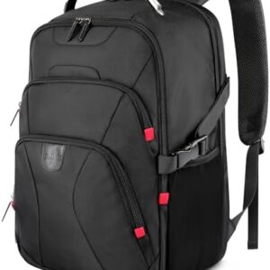 ZOMFELT Travel Backpack, 15.6 inch Laptop Backpack for Men Women, Water Resistant College School Computer Bag, Carry On Bag Airline Approved Business Work Bag, Laptop Bag for Work Trip Gift, Black