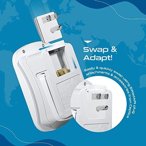 Ceptics Universal Travel Adapter Kit – 2 USA sockets, 1x USB-A & C, 1x PD 35W Type C port and cable, Surge Protected, Plugs for EU, UK, China, AU, Japan - Use with Laptop, Phones, Cameras - ETL Tested - Image 6