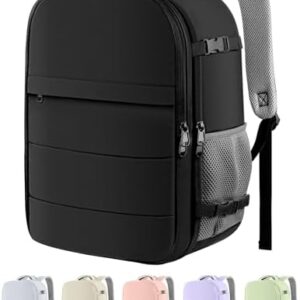 HOTOR Travel Backpack - Flight Approved Travel Bag for Men and Women, Carry on Luggage for 15.6" Laptop and Travel Essentials for Work, Business, Weekender, College 11.8"x7.9"x17.3" (Black)