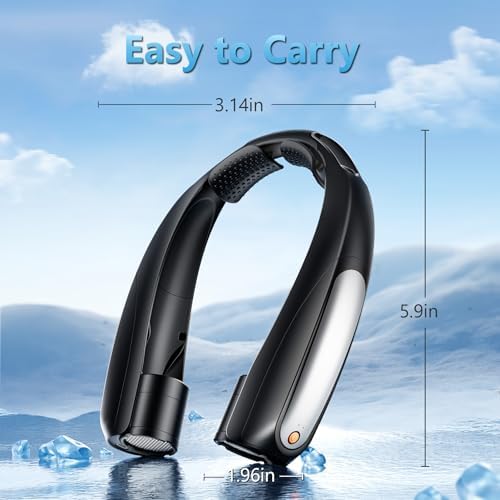 Portable Neck Fan, Hands-Free, 6 Speeds, 6000 mAh Battery, 360° Cooling Wearable Personal Fan, Rechargeable, Gifts for Women Men, Suitable for Indoor, Outdoor, Travel - Image 7