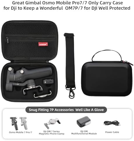 Father&I Gimbal Osmo Mobile 7P/7 Stabilizer Accessories Only (Carry-ing) Protective Case Carrier Hard Storage Bag Holder for DJI Osmo Mobile 7 Pro/7 Counter Weight Crossbody&2Way Zipper, Black - Image 2