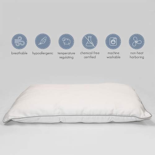 Woolino Toddler Pillow, Premium Breathable 100% Wool Fill & Cotton Cover Toddler Sleeping Pillow, Small Kids Travel Size, 14x19 - Image 4