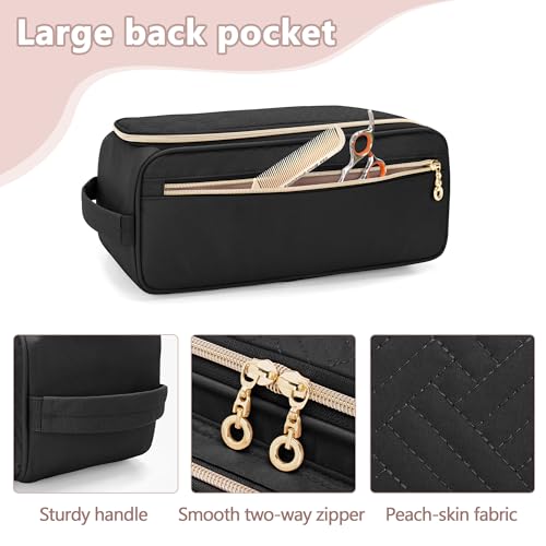 Yarwo Hair Tools Travel Bag with Heat Resistant Mat for Straightener, Curling/Flat Iron, Blow Out Brush/Curler, 2 in 1 Hot Hair Styling Tool Organizer with Pockets for Hair Accessories, Black - Image 4