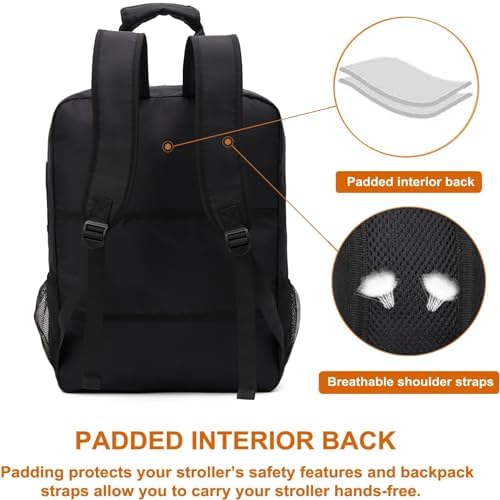 Stroller Travel Bag Compatible with GB Pockit and GB Pockit Air Plus All Terrain, Lightweight Stroller Travel Backpack for Airplane(Black) - Image 6