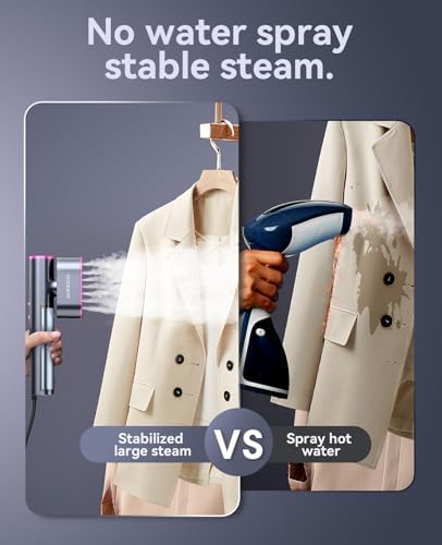 Jack & Rose Travel Steamer for Clothes,100-220V Portable Steamer,15s Heat Up,Steamer & Iron 2 In 1, Travel Size Garment Steamer,Large Ceramic Heat Panel,for Global & Europe Traveling - Image 6