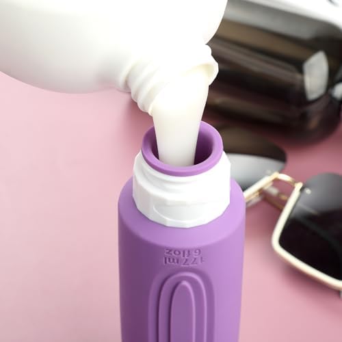 Travel Bottles for Toiletries, Large 6oz Oversize Containers, BPA Free Leak Proof Tubs Refillable Liquid Travel Accessories with Toiletry Bag for Cometic Shampoo and Lotion Soap (4 Pack) - Image 3
