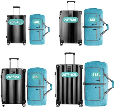 Dimayar 115L Travel Duffle Bag for Men Women - Foldable Duffel Bag with Shoes Compartment - Overnight Bags Waterproof & Tear Resistant(Mint Green) - Image 3
