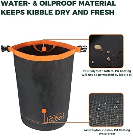 FXW Dog Food Travel Bag,Large Capacity for Travel Kibble Storage Perfect for RV Road Trips, Camping, Longterm Dog Boarding Gear Accessories Gray, 64 Cups - Image 5