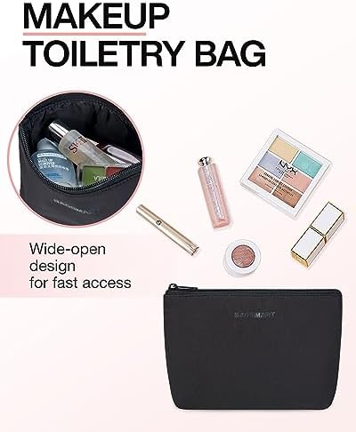 Weekender Bags for Women, BAGSMART Travel Duffel Bags with Shoe Compartment,Personal Item Travel Bag for Airlines, Carry on Overnight Tote Bag with Toiletry Bag(Black,2pcs) - Image 5