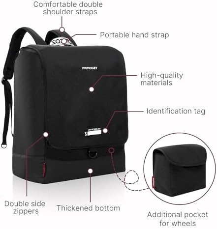 Momcozy Stroller Travel Bag for Airplane | Suit ClickGo Stroller | Compatible with Strollers Folded Dimensions of 22.1 X 17.3 X 9.8 Inch | Fit Most Major Brand | Hand-held & Back-carrying - Image 3
