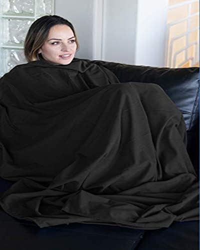 BlueHills Ultra Compact Travel Blanket Pillow in Portable Bag Case with Hand Luggage Belt & Backpack Clip Premium Cozy Soft Compact Pack Large Blanket for Airplane Flight Layover Black C003 - Image 4