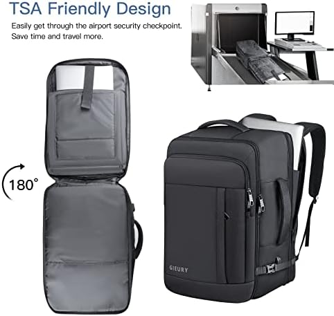 Carry On Backpack, 50L Travel Backpack, Luggage Backpack TSA Flight Approved Laptop Backpack for Men & Women, Large Expandable Bag 40L Daypack Lightweight Business Weekender Bag, Black - Image 4