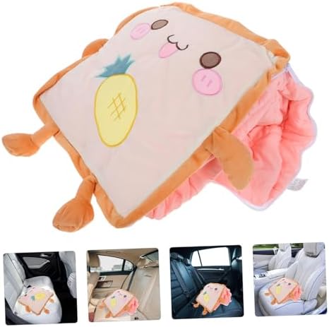 Bread Plush Pillow Blanket Dual Sided Design for Comfort Cute Food Plushies for Cars Offices and Home Use Thickened Versatile Cushion Blanket - Image 8