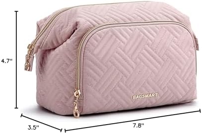 BAGSMART Travel Makeup Bag, Cosmetic Bag Make Up Organizer Case,Large Wide-open Pouch for Women Purse for Toiletries Accessories Brushes - Image 8
