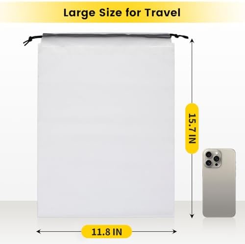 Vorspack Shoe Bags for Travel - 6 Pcs Transparent Drawstring Backpack Travel Shoe Bag Clear Drawstring Bag Large Shoe Organizer with Rope Travel Essentials for Men Women - Image 2
