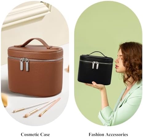Makeup Bag, Travel Make up Case with Compartments and Handle, Portable Cosmetic Organizer Bags,Toiletry Bag for Women - Image 6